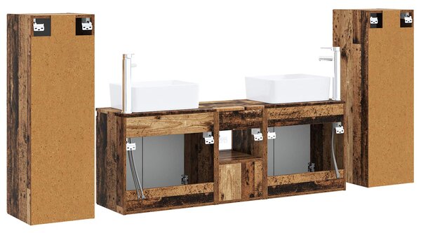 Sada koupelnového nábytku 5 ks Staré dřevo 33 x 34,5 x 100 cm 3406001
