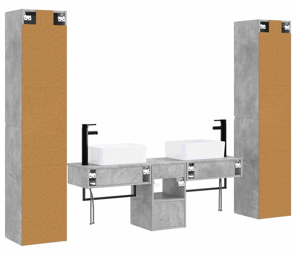 Sada koupelnového nábytku 5 ks Betonově šedá 33 x 34,5 x 160 cm 3406016