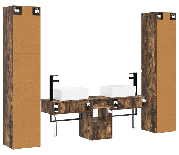 Sada koupelnového nábytku 5 ks Kouřový dub 33 x 34,5 x 160 cm 3406018