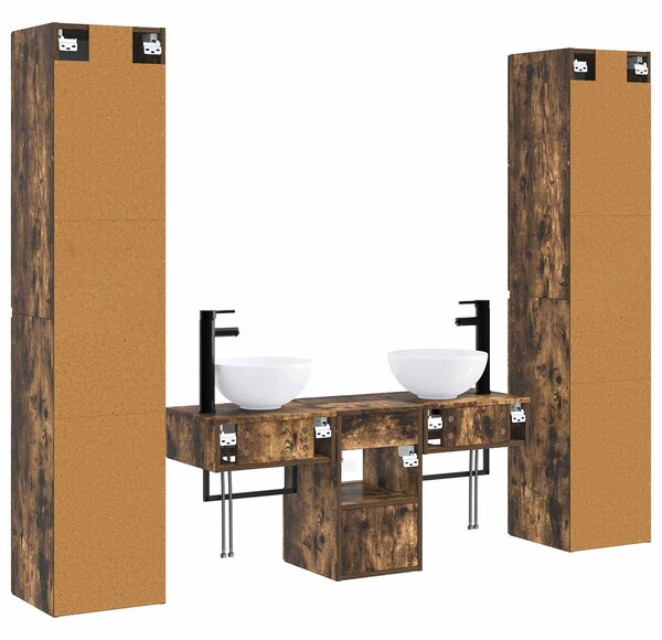 Sada koupelnového nábytku 5 ks Kouřový dub 33 x 34,5 x 160 cm 3406008