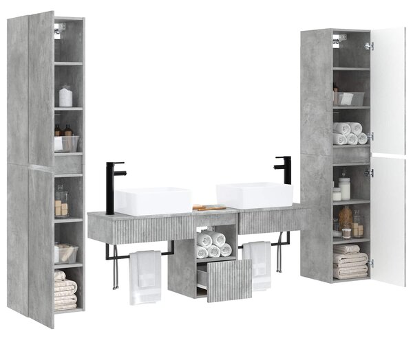 Sada koupelnového nábytku 5 ks Betonově šedá 33 x 34,5 x 160 cm 3406016