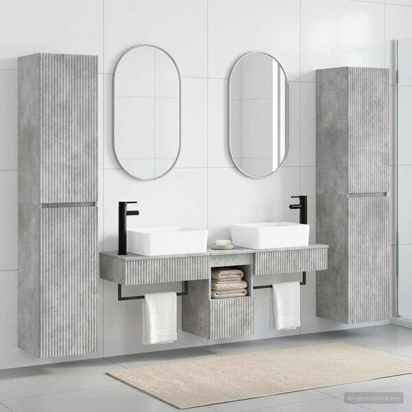 Sada koupelnového nábytku 5 ks Betonově šedá 33 x 34,5 x 160 cm 3406016