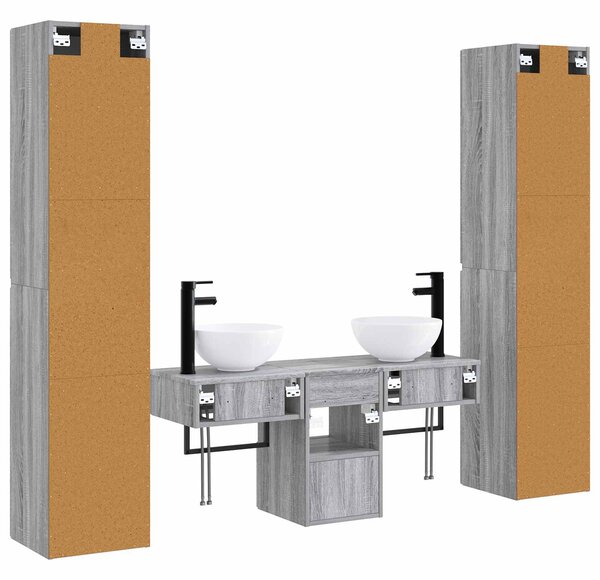 Sada koupelnového nábytku 5 ks Šedý Sonoma 33 x 34,5 x 160 cm 3406009