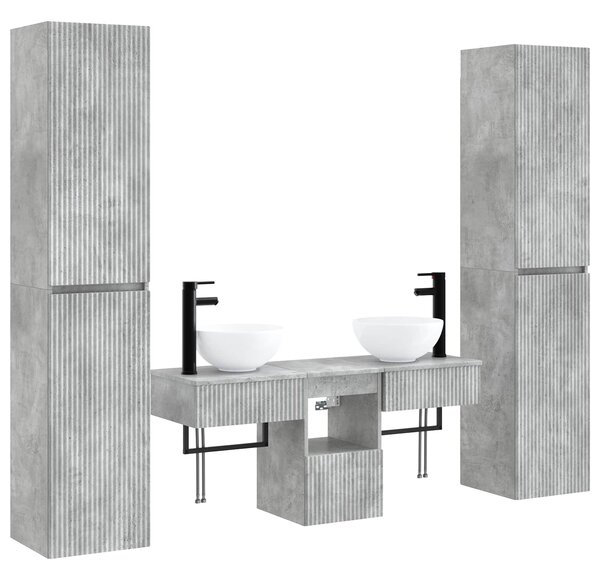Sada koupelnového nábytku 5 ks Betonově šedá 33 x 34,5 x 160 cm 3406006