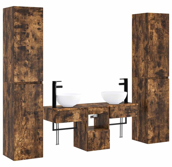 Sada koupelnového nábytku 5 ks Kouřový dub 33 x 34,5 x 160 cm 3406008