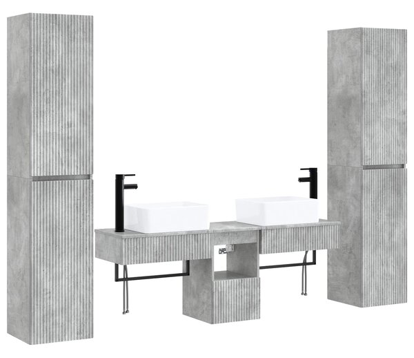 Sada koupelnového nábytku 5 ks Betonově šedá 33 x 34,5 x 160 cm 3406016