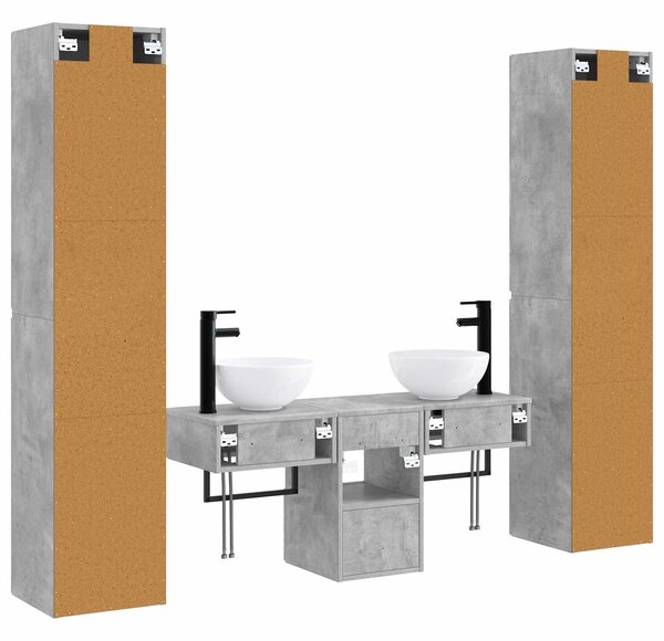 Sada koupelnového nábytku 5 ks Betonově šedá 33 x 34,5 x 160 cm 3406006