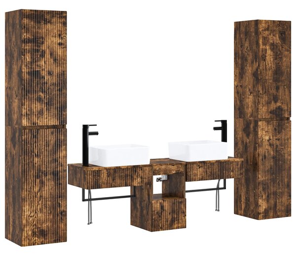 Sada koupelnového nábytku 5 ks Kouřový dub 33 x 34,5 x 160 cm 3406018