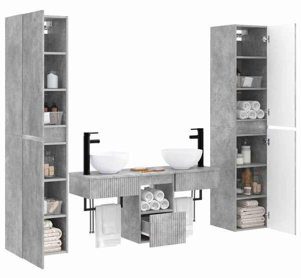 Sada koupelnového nábytku 5 ks Betonově šedá 33 x 34,5 x 160 cm 3406006