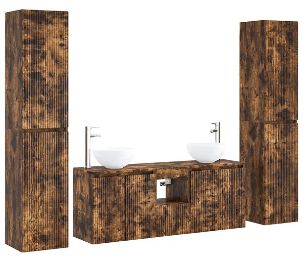 Sada koupelnového nábytku 5 ks Kouřový dub 33 x 34,5 x 160 cm 3406028