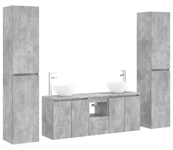 Sada koupelnového nábytku 5 ks Betonově šedá 33 x 34,5 x 160 cm 3406026