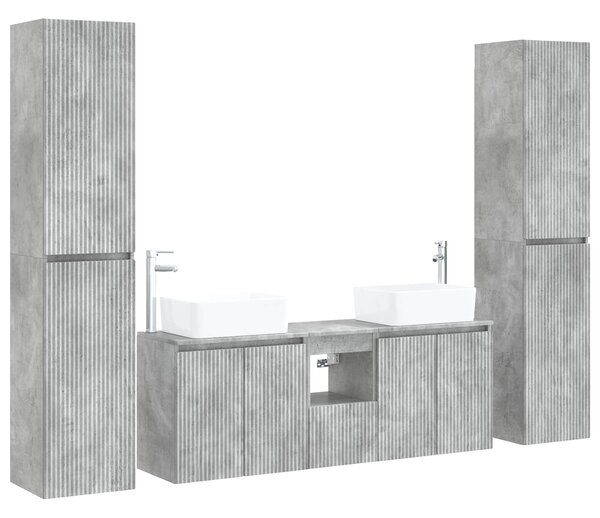 Sada koupelnového nábytku 5 ks Betonově šedá 33 x 34,5 x 160 cm 3406036