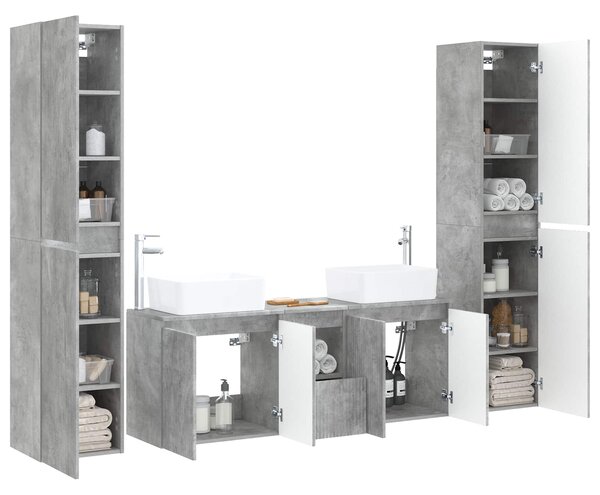 Sada koupelnového nábytku 5 ks Betonově šedá 33 x 34,5 x 160 cm 3406036