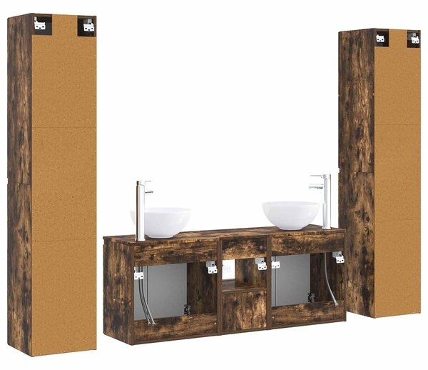 Sada koupelnového nábytku 5 ks Kouřový dub 33 x 34,5 x 160 cm 3406028