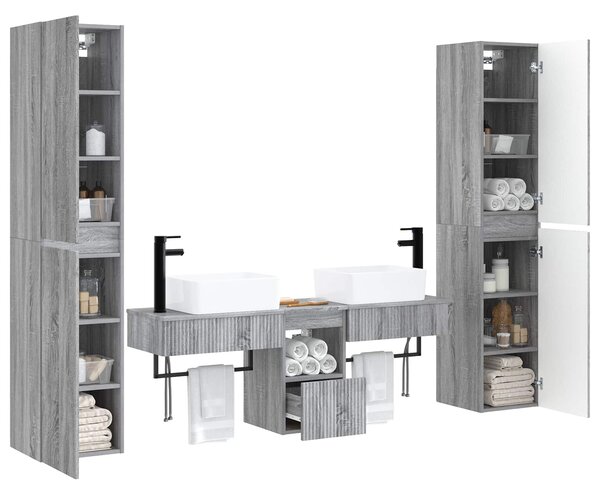 Sada koupelnového nábytku 5 ks Šedý Sonoma 33 x 34,5 x 160 cm 3406019