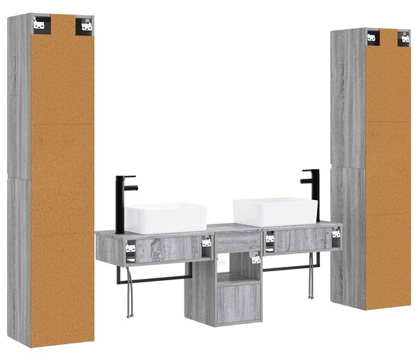 Sada koupelnového nábytku 5 ks Šedý Sonoma 33 x 34,5 x 160 cm 3406019