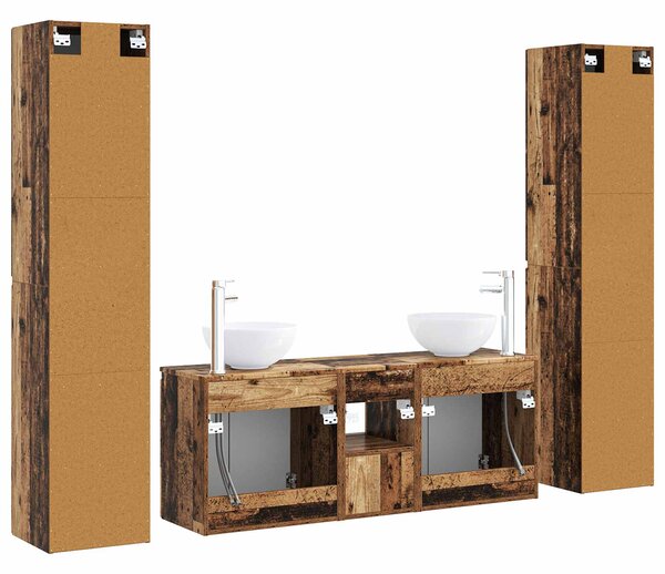 Sada koupelnového nábytku 5 ks Staré dřevo 33 x 34,5 x 160 cm 3406031