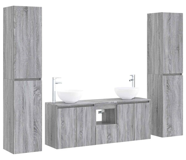 Sada koupelnového nábytku 5 ks Šedý Sonoma 33 x 34,5 x 160 cm 3406029