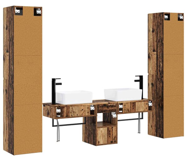 Sada koupelnového nábytku 5 ks Staré dřevo 33 x 34,5 x 160 cm 3406021