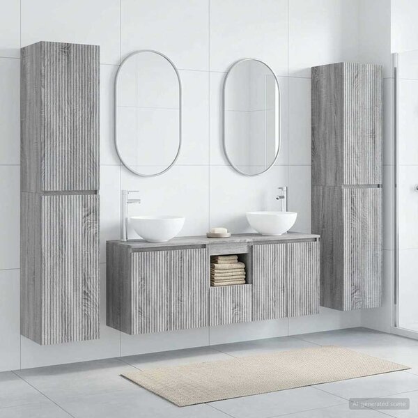 Sada koupelnového nábytku 5 ks Šedý Sonoma 33 x 34,5 x 160 cm 3406029
