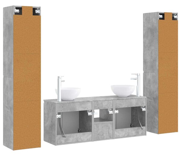 Sada koupelnového nábytku 5 ks Betonově šedá 33 x 34,5 x 160 cm 3406026