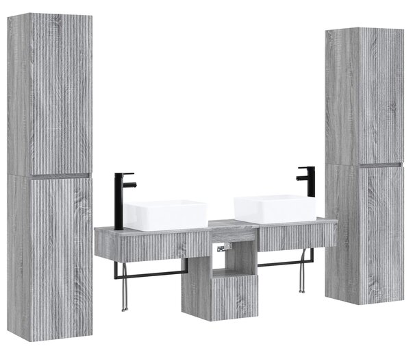 Sada koupelnového nábytku 5 ks Šedý Sonoma 33 x 34,5 x 160 cm 3406019