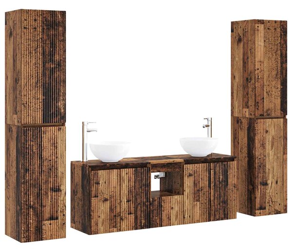 Sada koupelnového nábytku 5 ks Staré dřevo 33 x 34,5 x 160 cm 3406031