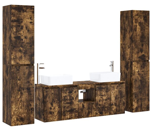Sada koupelnového nábytku 5 ks Kouřový dub 33 x 34,5 x 160 cm 3406038