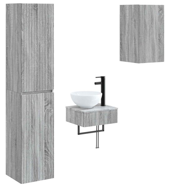 Sada koupelnového nábytku 3 ks Šedý Sonoma 33 x 34,5 x 160 cm 3406049