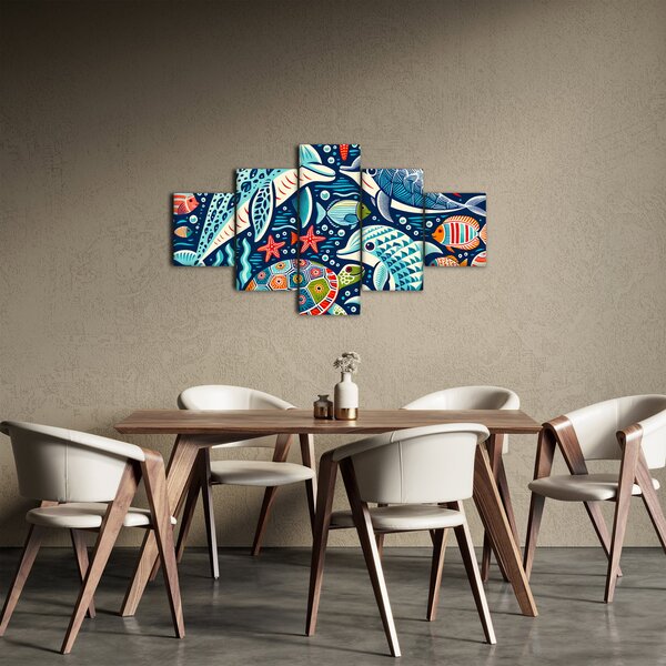 Obraz - Kreslená vodní zvířátka (125x70 cm)