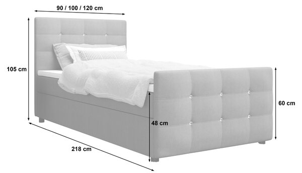 Jednolůžková postel 90x200 KAUR s úložným prostorem - černá 2