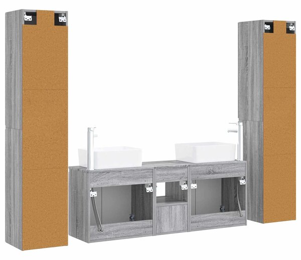Sada koupelnového nábytku 5 ks Šedý Sonoma 33 x 34,5 x 160 cm 3406039