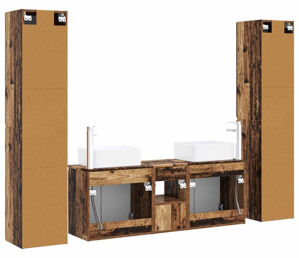 Sada koupelnového nábytku 5 ks Staré dřevo 33 x 34,5 x 160 cm 3406041
