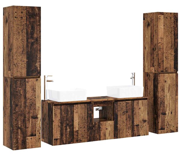 Sada koupelnového nábytku 5 ks Staré dřevo 33 x 34,5 x 160 cm 3406041