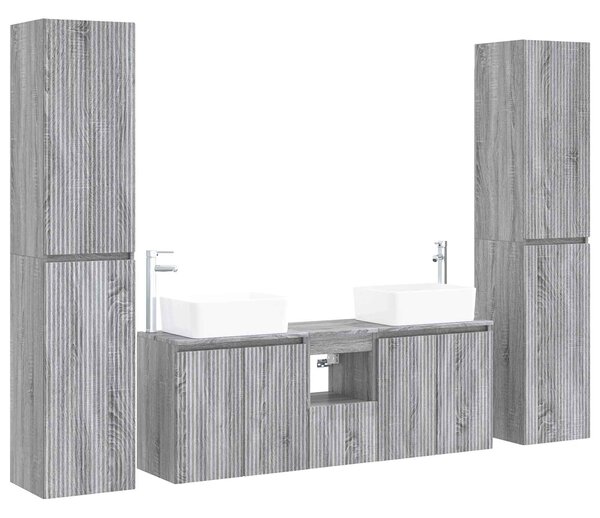 Sada koupelnového nábytku 5 ks Šedý Sonoma 33 x 34,5 x 160 cm 3406039