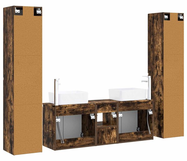 Sada koupelnového nábytku 5 ks Kouřový dub 33 x 34,5 x 160 cm 3406038