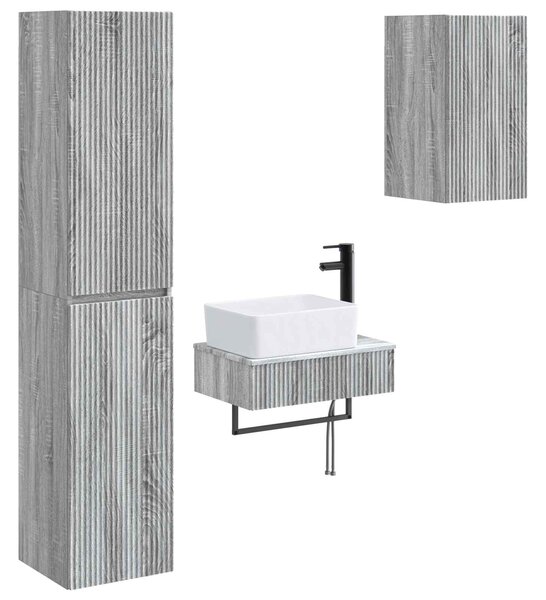 Sada koupelnového nábytku 3 ks Šedý Sonoma 33 x 34,5 x 160 cm 3406059