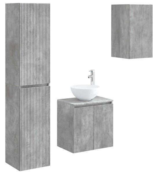 Sada koupelnového nábytku 3 ks Betonově šedá 33 x 34,5 x 160 cm 3406066