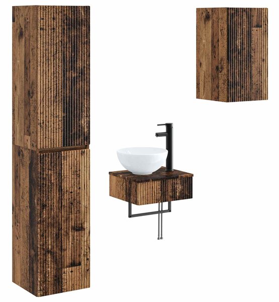 Sada koupelnového nábytku 3 ks Staré dřevo 33 x 34,5 x 160 cm 3406051
