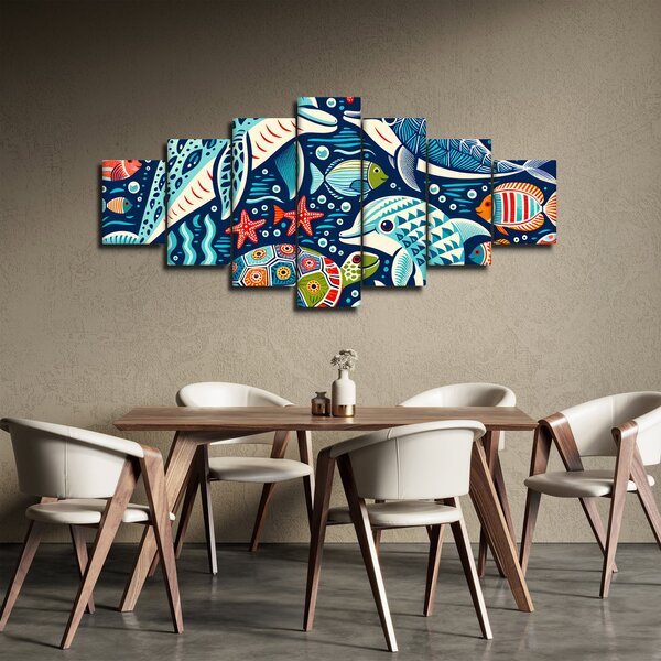 Obraz - Kreslená vodní zvířátka (210x100 cm)