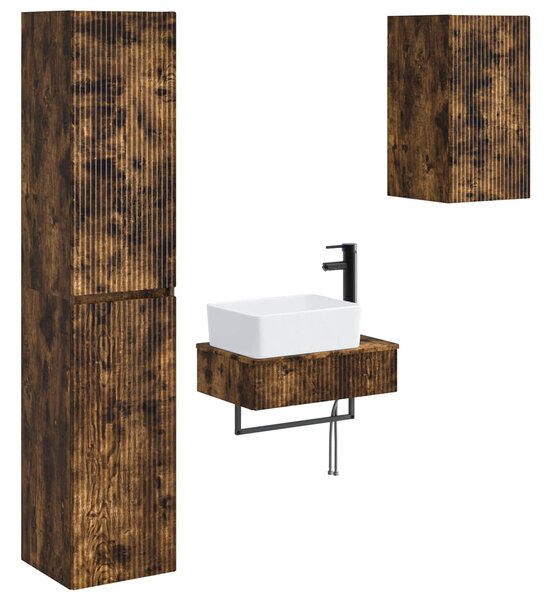 Sada koupelnového nábytku 3 ks Kouřový dub 33 x 34,5 x 160 cm 3406058