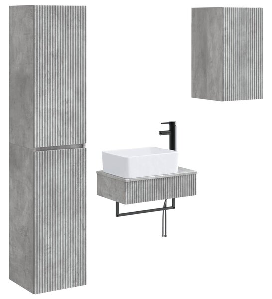 Sada koupelnového nábytku 3 ks Betonově šedá 33 x 34,5 x 160 cm 3406056