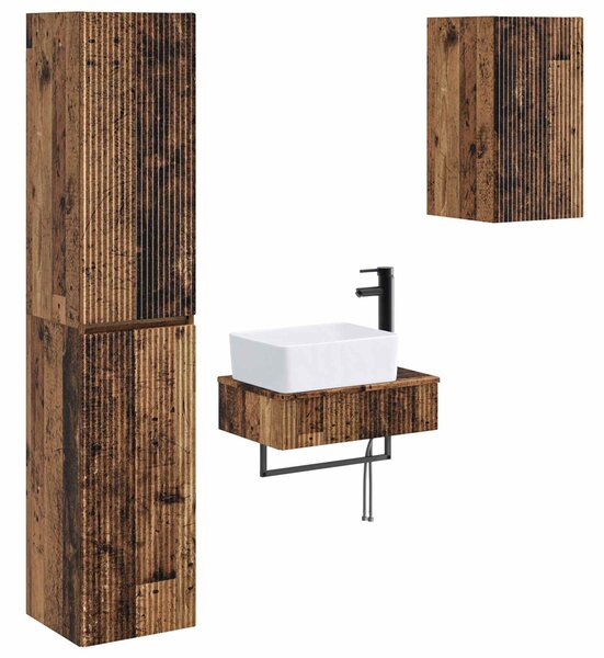Sada koupelnového nábytku 3 ks Staré dřevo 33 x 34,5 x 160 cm 3406061