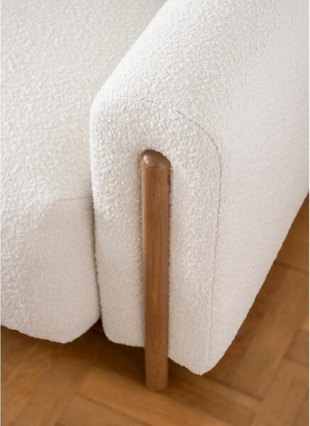 Slonovinová rozkládací/s úložným prostorem pohovka z textilie bouclé 244 cm Arcadova – ELTAP