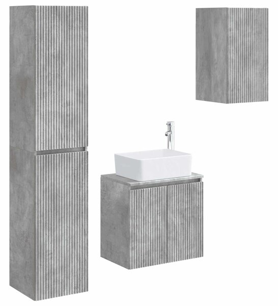 Sada koupelnového nábytku 3 ks Betonově šedá 33 x 34,5 x 160 cm 3406076