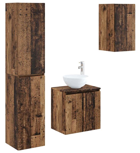 Sada koupelnového nábytku 3 ks Staré dřevo 33 x 34,5 x 160 cm 3406071
