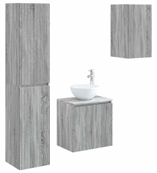 Sada koupelnového nábytku 3 ks Šedý Sonoma 33 x 34,5 x 160 cm 3406069