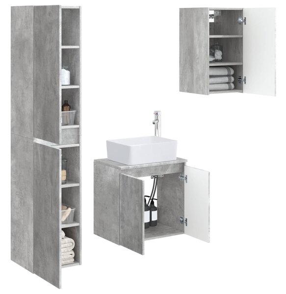 Sada koupelnového nábytku 3 ks Betonově šedá 33 x 34,5 x 160 cm 3406076
