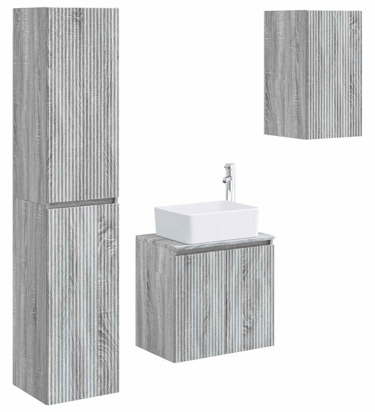 Sada koupelnového nábytku 3 ks Šedý Sonoma 33 x 34,5 x 160 cm 3406079
