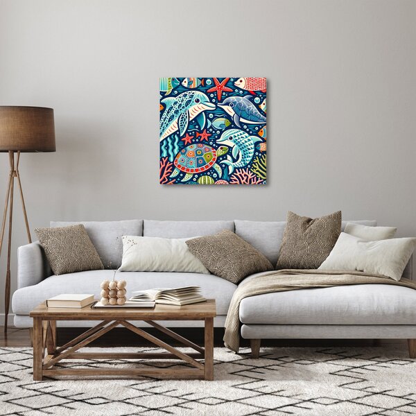 Obraz - Kreslená vodní zvířátka (30x30 cm)